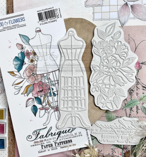 Le Buste - Rubber Stamp - Chou and Flowers