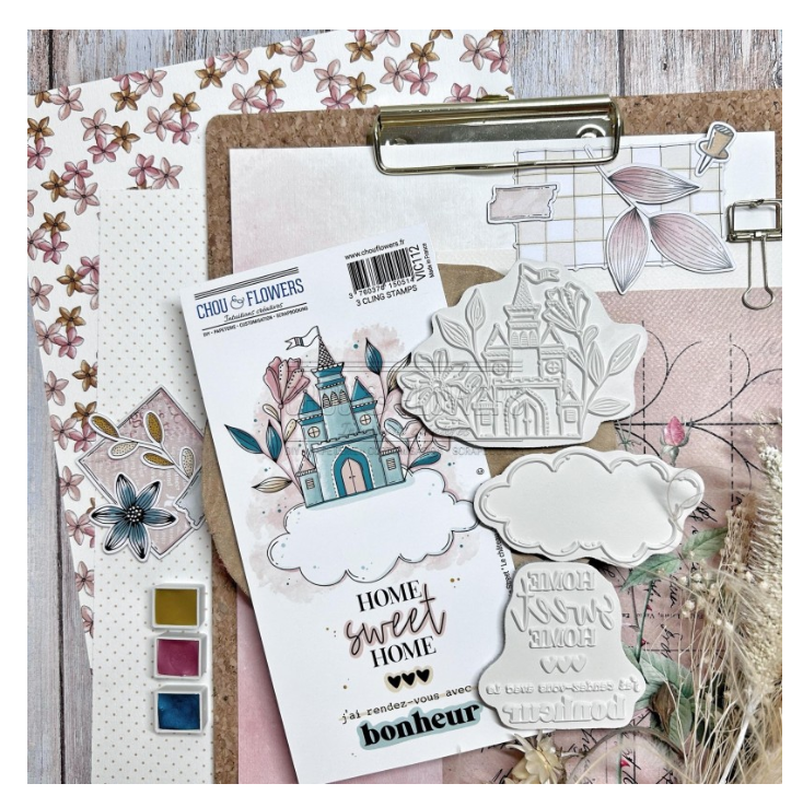 Le Chateau / The Castle - Rubber Stamp - Chou and Flowers