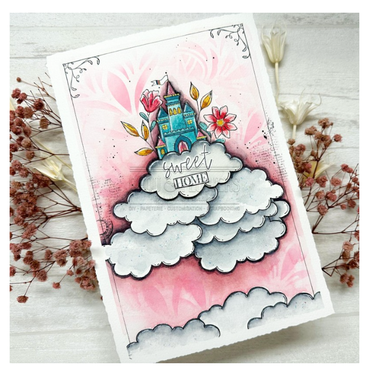 Le Chateau / The Castle - Rubber Stamp - Chou and Flowers