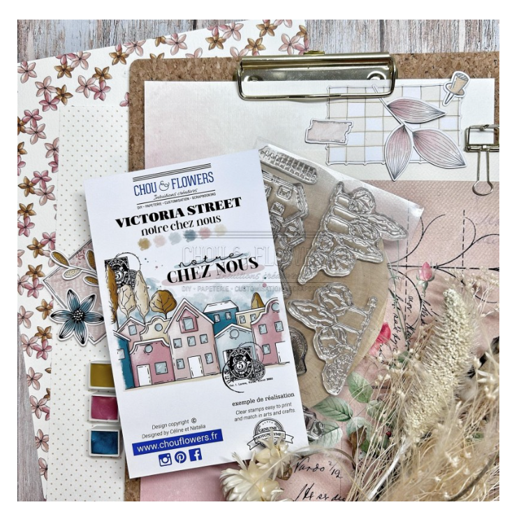 Our Home / Notre Chez Nous - Clear Stamp Set - Chou and Flowers