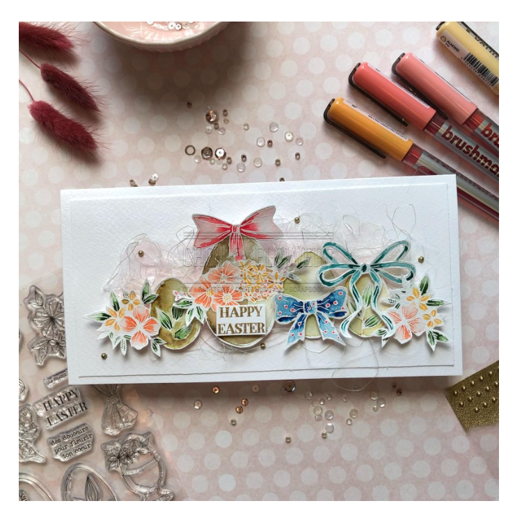 Easter Egg / Oeuf De Paques - Clear Stamp - Chou and Flowers