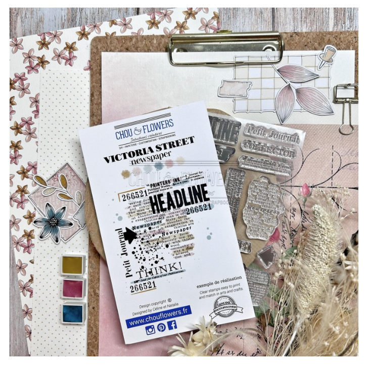 Newspaper - Clear Stamp Set - Chou and Flowers