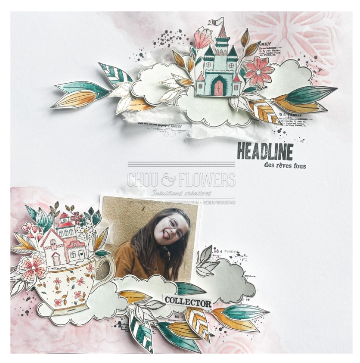 Newspaper - Clear Stamp Set - Chou and Flowers
