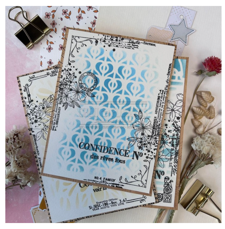 Newspaper - Clear Stamp Set - Chou and Flowers