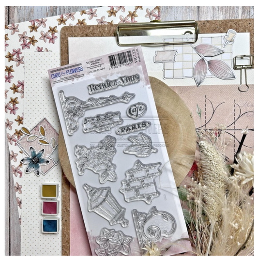 Lantern / La Lanterne -  Clear Stamp Set - Chou and Flowers