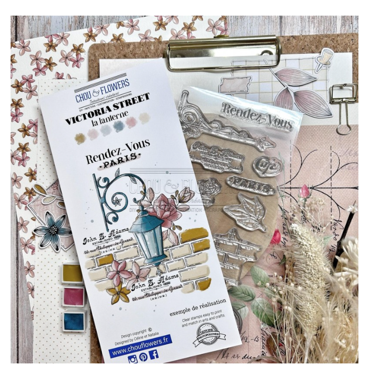 Lantern / La Lanterne -  Clear Stamp Set - Chou and Flowers