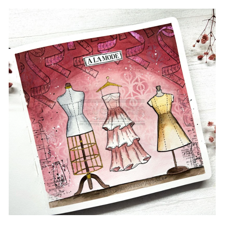 Patterns Background / Fond Patron -  Clear Stamp - Chou and Flowers