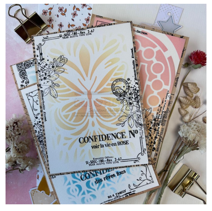 Butterfly / Papillon - Stencil - Chou and Flowers