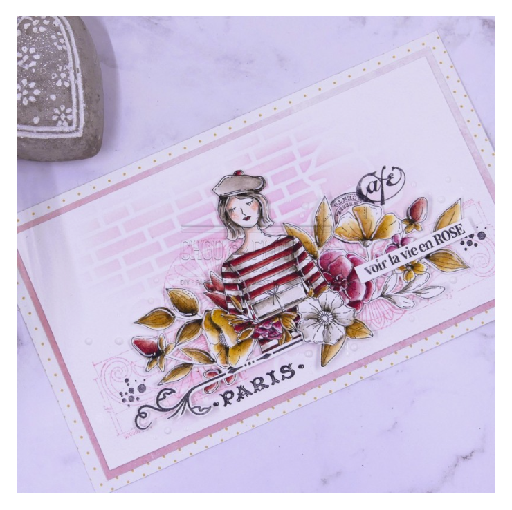 Brick Wall / Mur De Briques - Stencil - Chou and Flowers