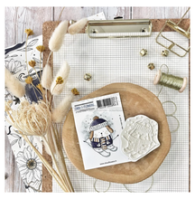 Doudou on Skiers - Rubber Stamp - Chou and Flowers