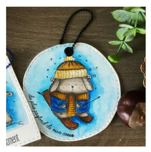 Doudou on Skiers - Rubber Stamp - Chou and Flowers