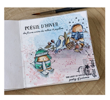 Doudou on Skiers - Rubber Stamp - Chou and Flowers