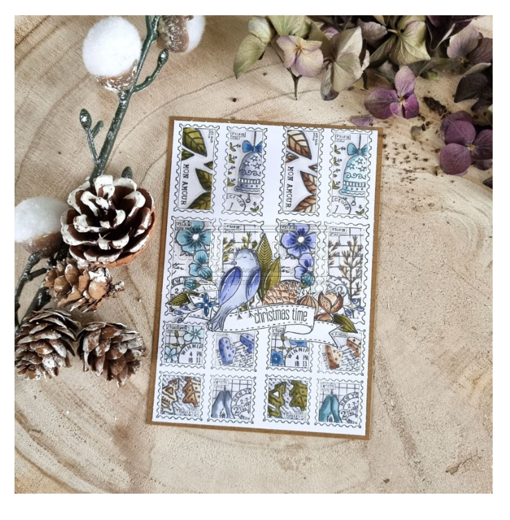 Winter Freeze / Frise Timbres - Rubber Stamp - Chou and Flowers