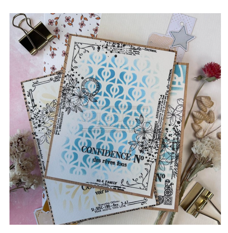 Hearts / Coeurs - Stencil - Chou and Flowers