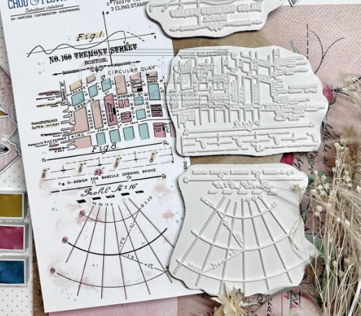 Texture Map - Rubber Stamp Set - Chou and Flowers