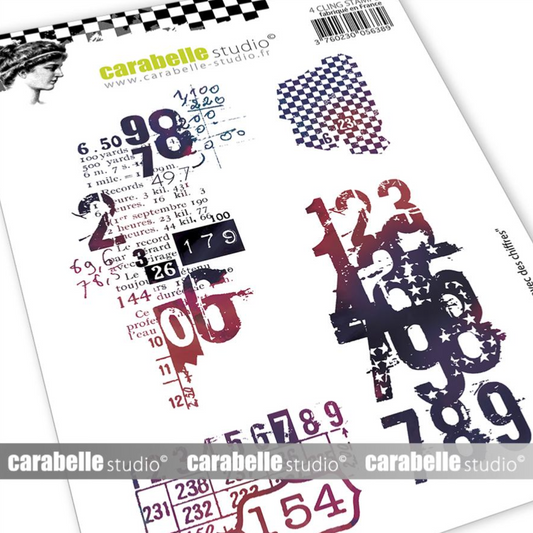 Rubber Cling Stamp A6 - Texture Avec Des Chiffres - Carabelle Studio