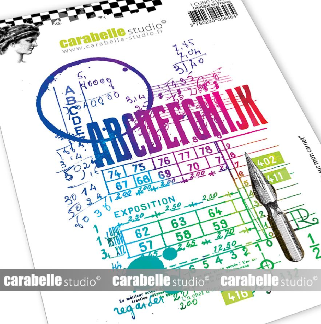 Rubber Cling Stamp A6 - Une Plume Sur Mon Carnet - Carabelle Studio