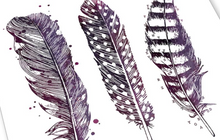 Rubber Cling Stamp A6 - 3 Plumes / 3 Feathers - Carabelle Studio