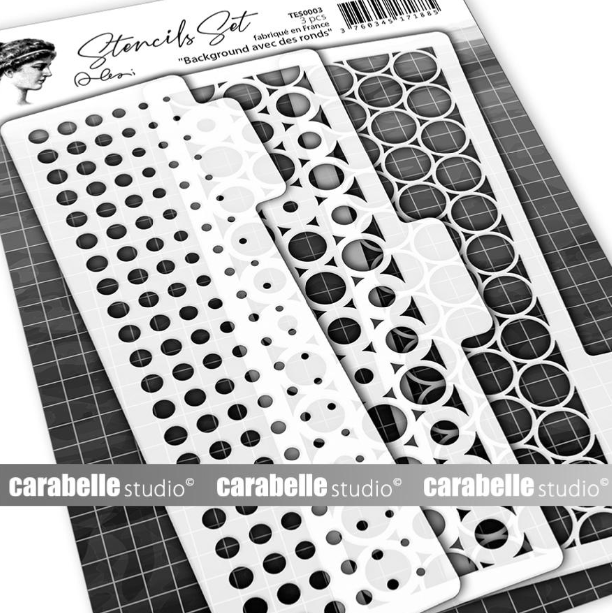 Stencils Set - Background Avec Des Ronds - Minis by Alexi - Carabelle Studio