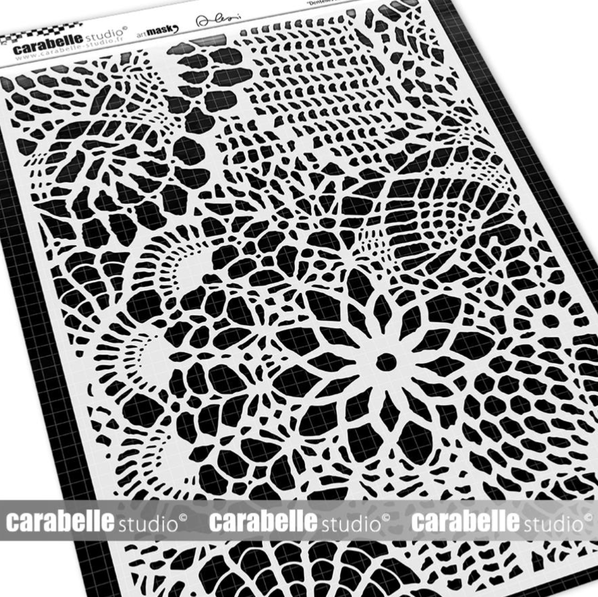 Stencil A4 - Dentelles Au Crochet - Alexi - Carabelle Studio