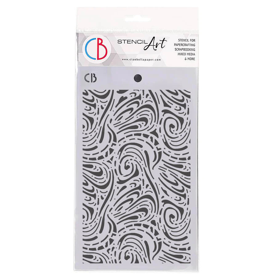 Fluid Art - Texture Stencil -  5x8 - Ciao Bella
