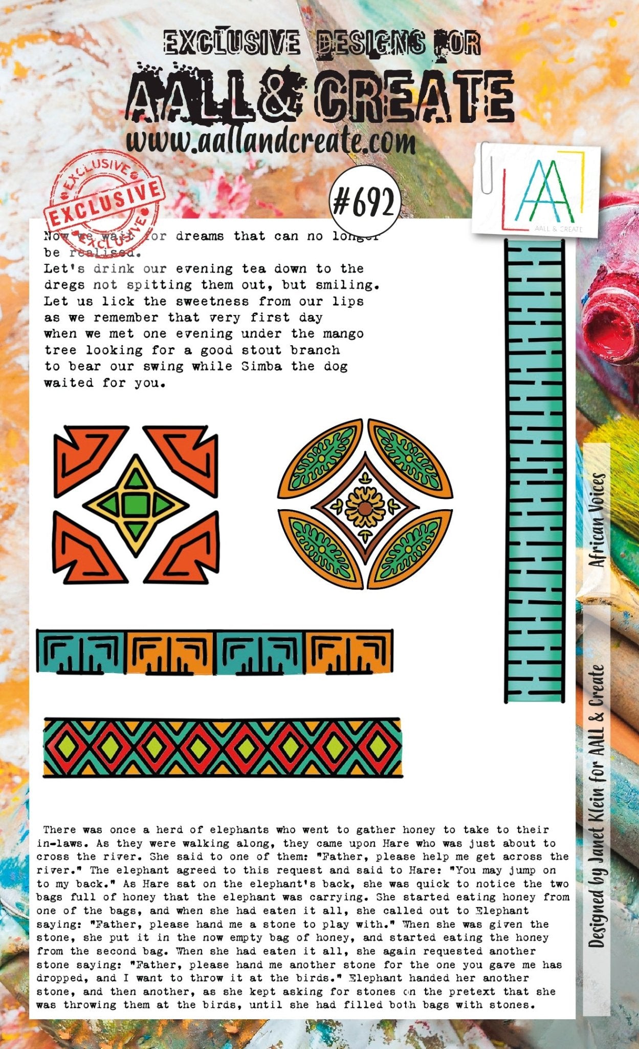 AALL and Create - African Voices - A6 - Designer Janet Klein - Clear Stamp Set - #692 Aall & Create