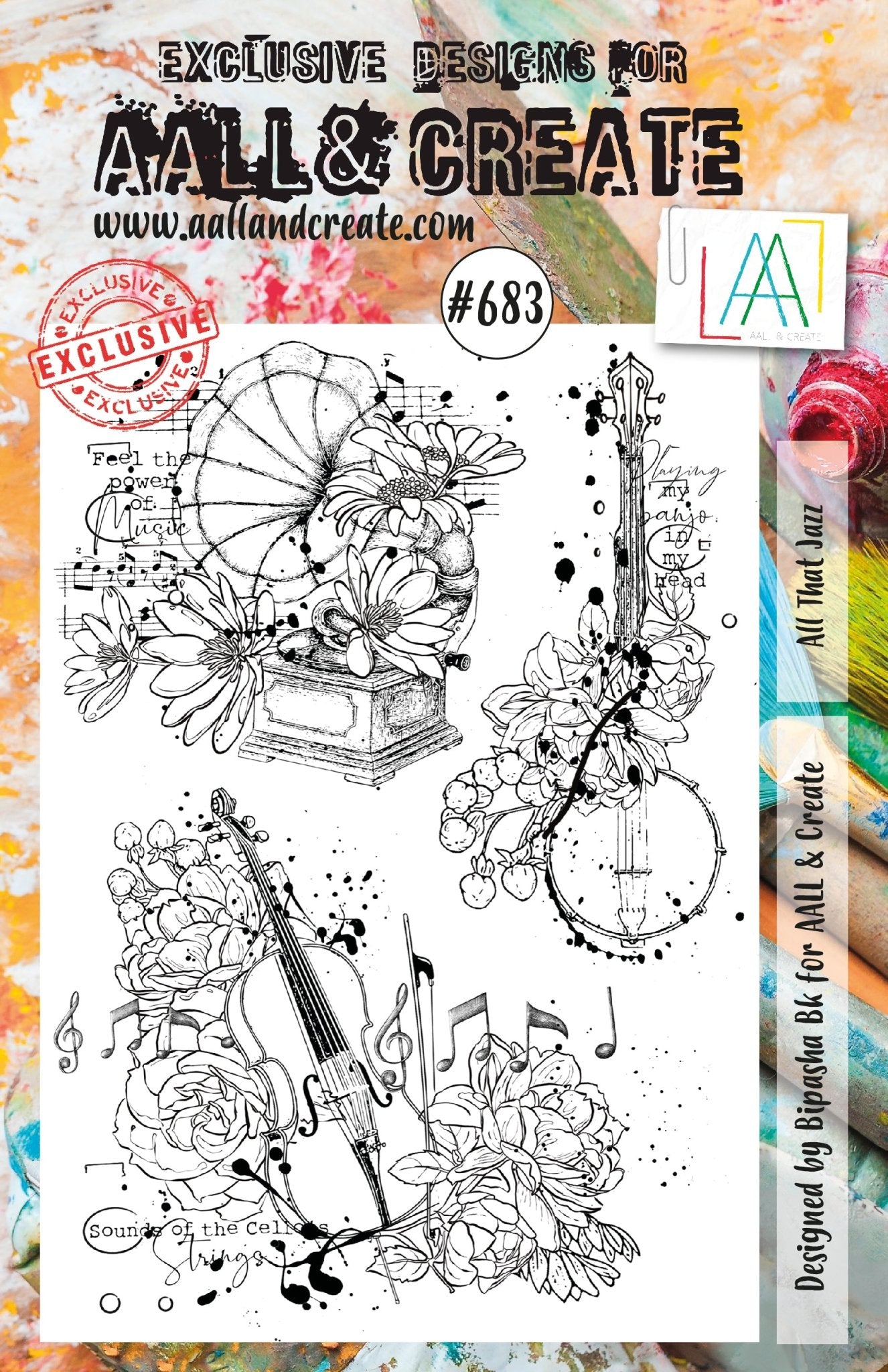 AALL and Create - All That Jazz - A5 - Designer Bipasha BK - Clear Stamp Set - #683 Aall & Create