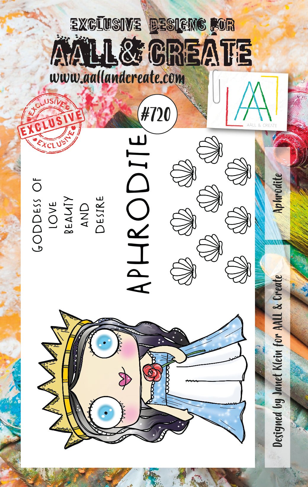 AALL and Create - Aphrodite - A7 - Designer Janet Klein - Clear Stamp Set - #720 - Messy Papercrafts
