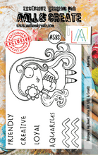 AALL and Create - Aquarius - A7 - Designer Janet Klein - Clear Stamp Set - #583 - Messy Papercrafts