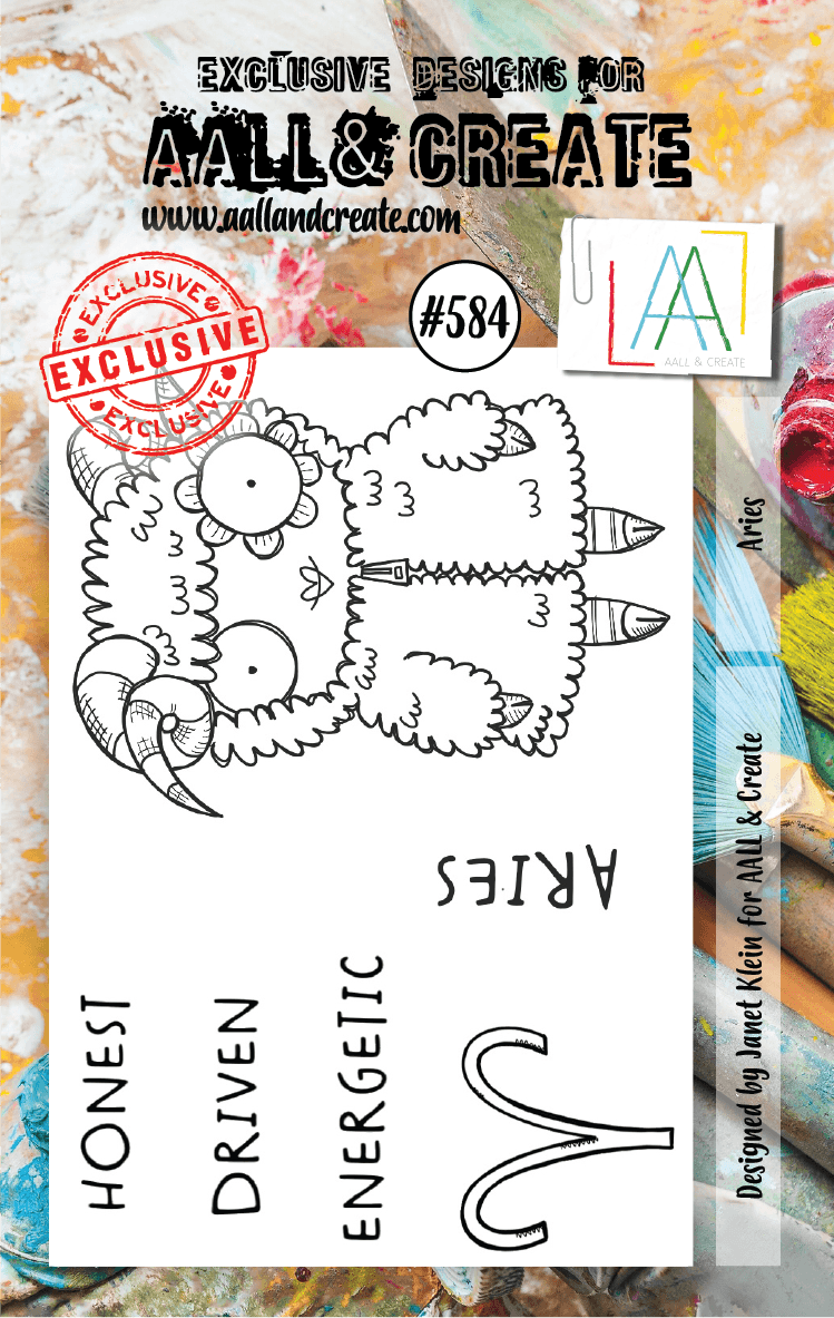 AALL and Create - Aries - A7 - Designer Janet Klein - Clear Stamp Set - #584 - Messy Papercrafts