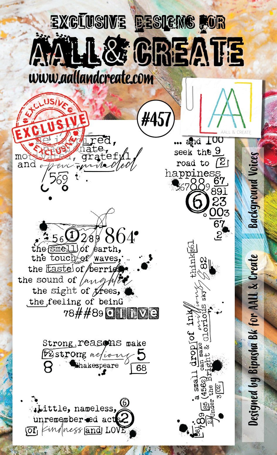 Aall and Create - Background Voices - A6 - Designer Bipasha Bk - Clear Stamp Set - #457 Aall & Create