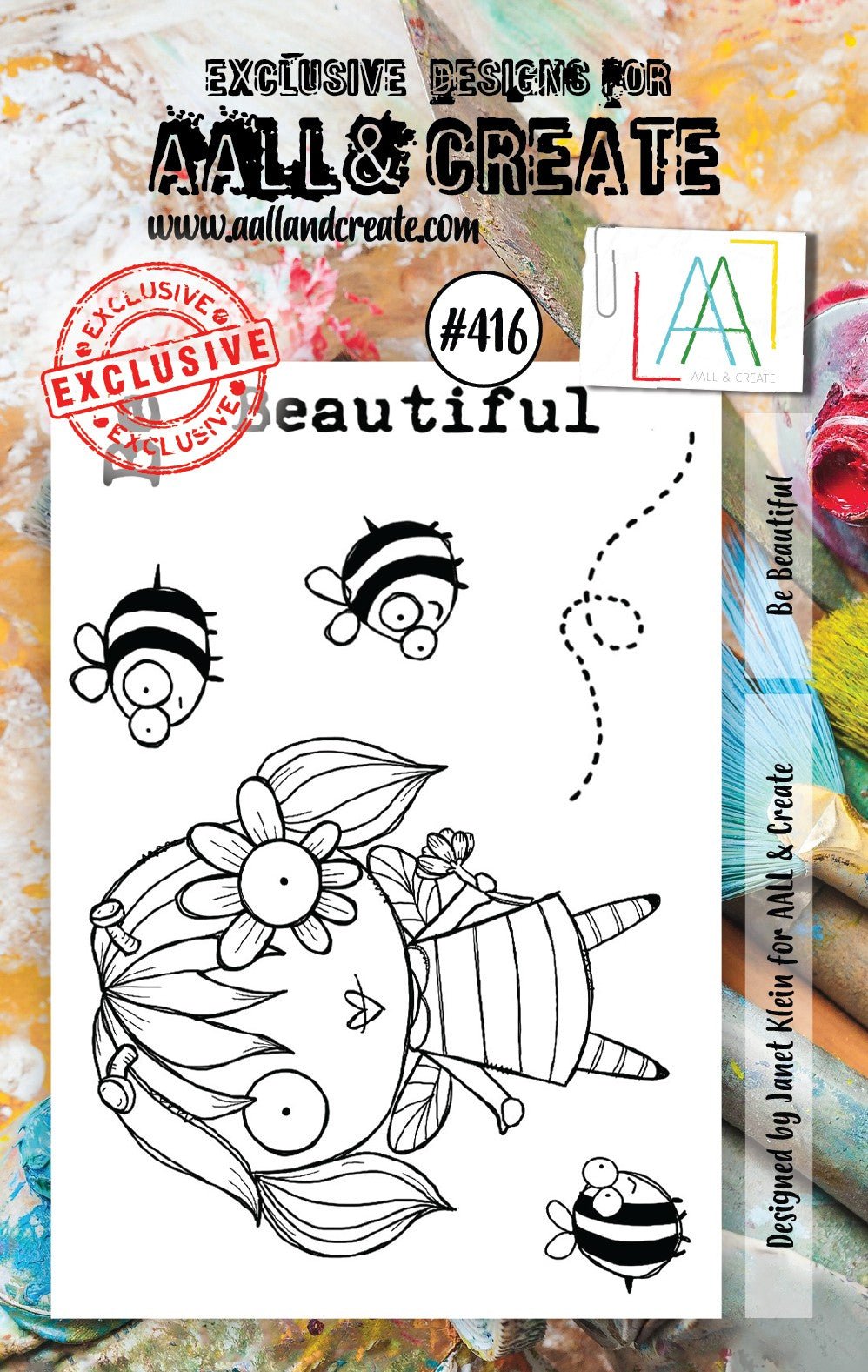 Aall and Create - Be Beautiful - A7 - Designer Janet Klein - Clear Stamp Set - #416 Aall & Create