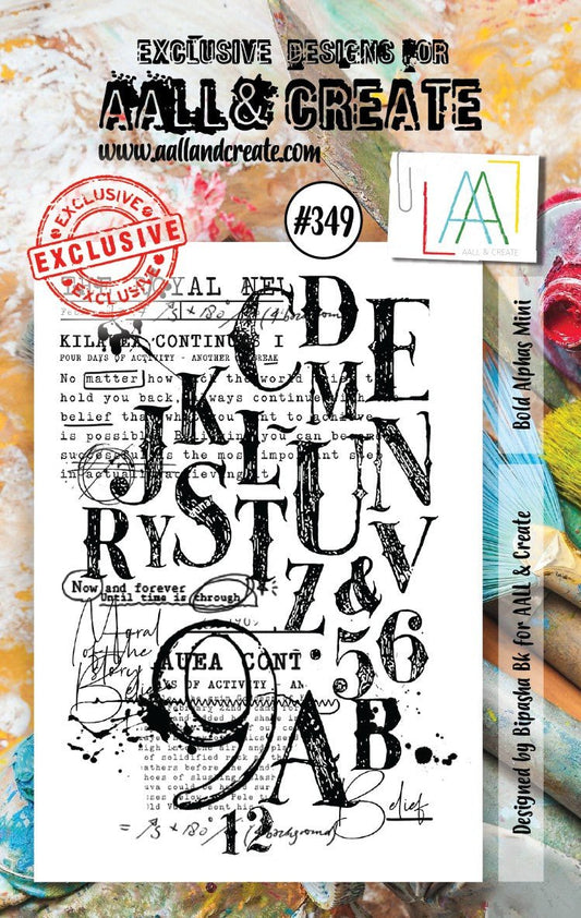 Aall and Create - Bold Alphas Mini - A7 - Designer Bipasha Bk - Clear Stamp Set - #349 Aall & Create