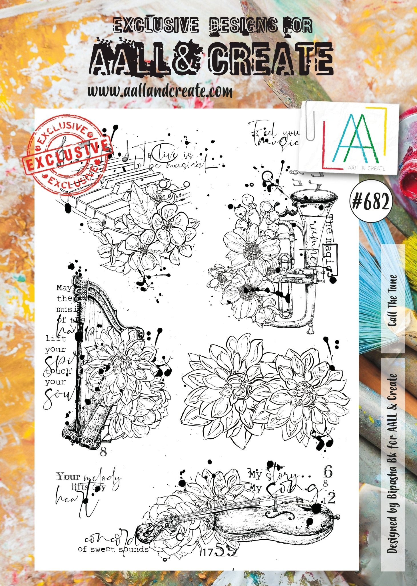 AALL and Create - Call The Tune - A4 - Designer Bipasha BK - Clear Stamp Set - #682 Aall & Create