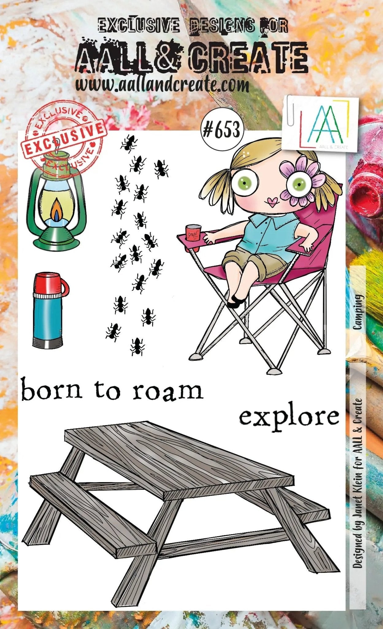 Aall and Create - Camping - Designer Janet Klein - Clear Stamp Set - A6 - #653 Aall & Create