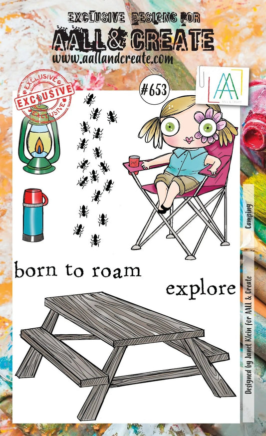 Aall and Create - Camping - Designer Janet Klein - Clear Stamp Set - A6 - #653 Aall & Create