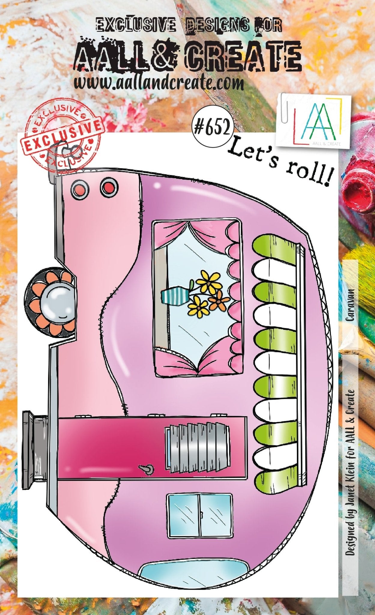 Aall and Create - Caravan - A6 - Designer Janet Klein - Clear Stamp Set - #652 Aall & Create