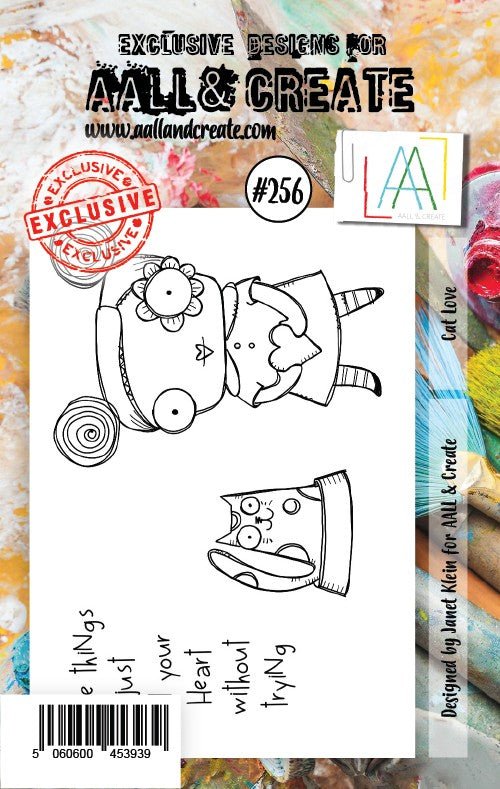 Aall and Create - Cat Love - A7 - Designer Janet Klein - Clear Stamp Set - #256 Aall & Create