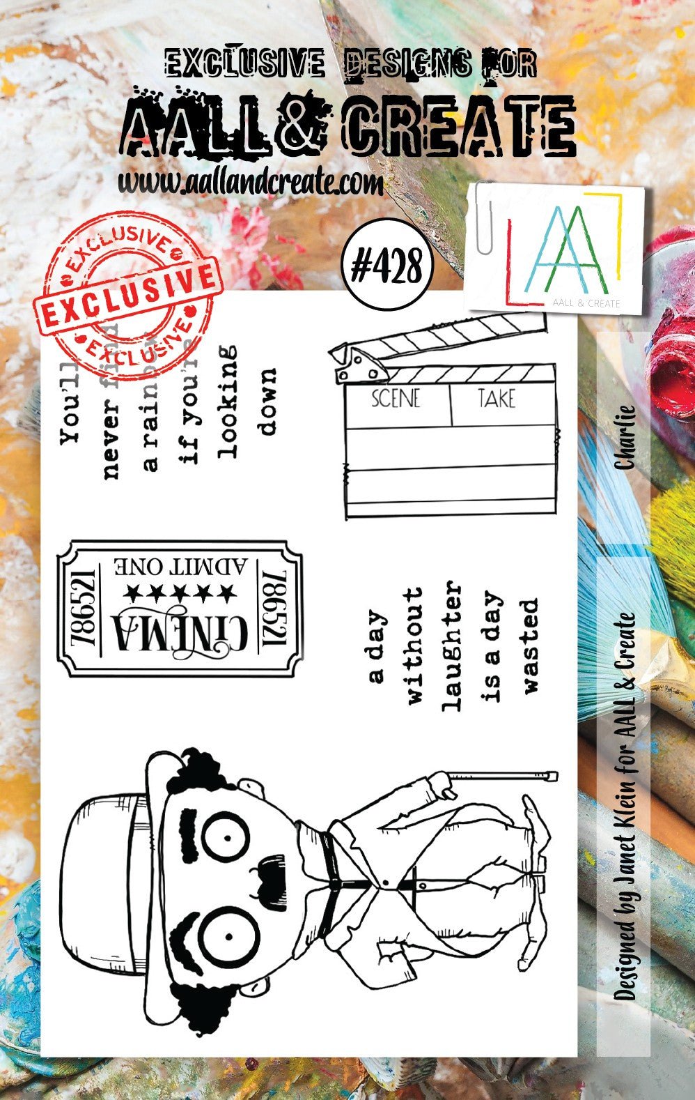 Aall and Create - Charlie - A7 - Designer Janet Klein - Clear Stamp Set - #428 Aall & Create