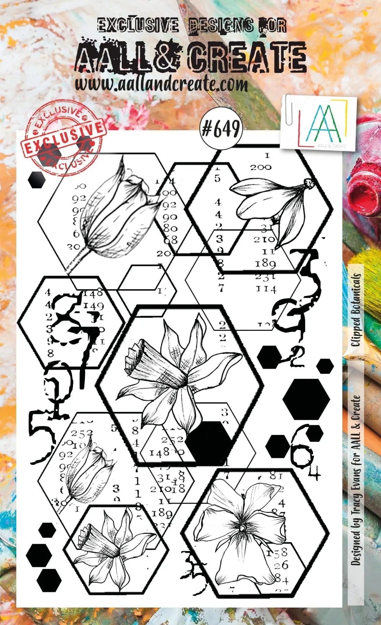 Aall and Create - Clipped Botanicals - A6 - Designer Tracy Evans - Clear Stamp Set - #649 Aall & Create