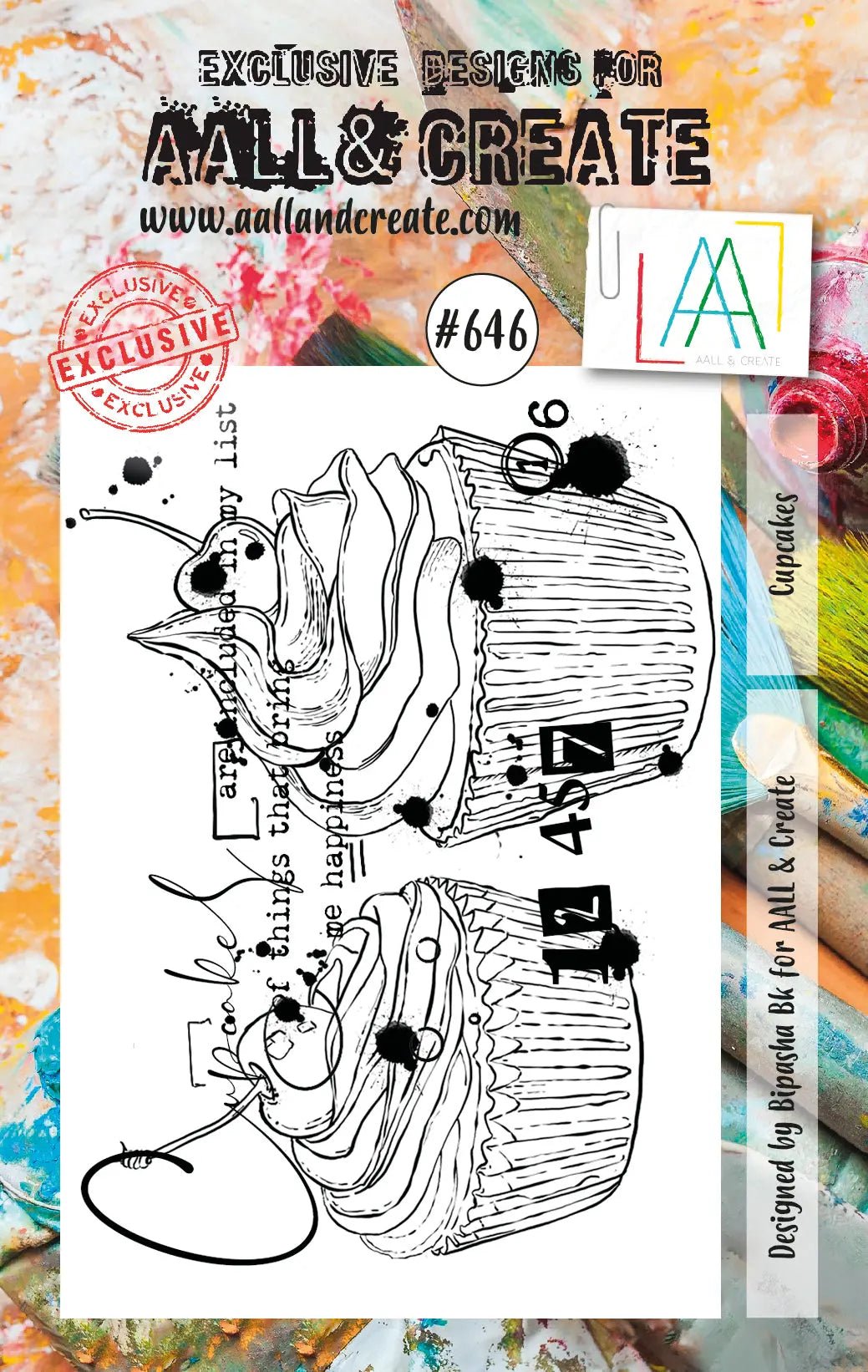 Aall and Create - Cupcakes - A7 - Designer Bipasha Bk - Clear Stamp Set - #646 Aall & Create