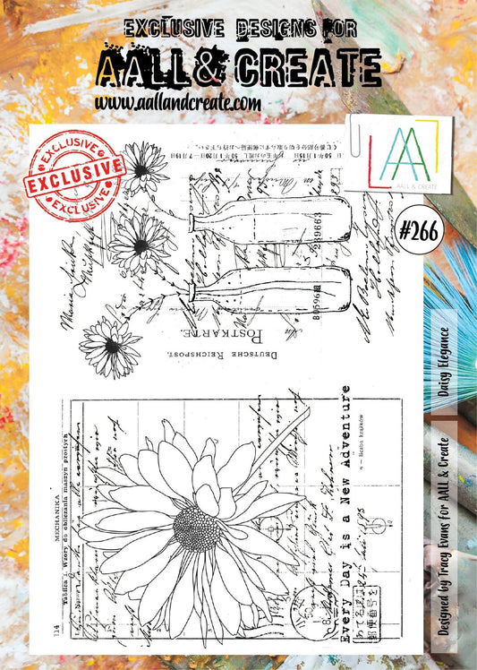 Aall and Create - Daisy Elegance - A4 - Designer Tracy Evans - Clear Stamp Set - #266 Aall & Create