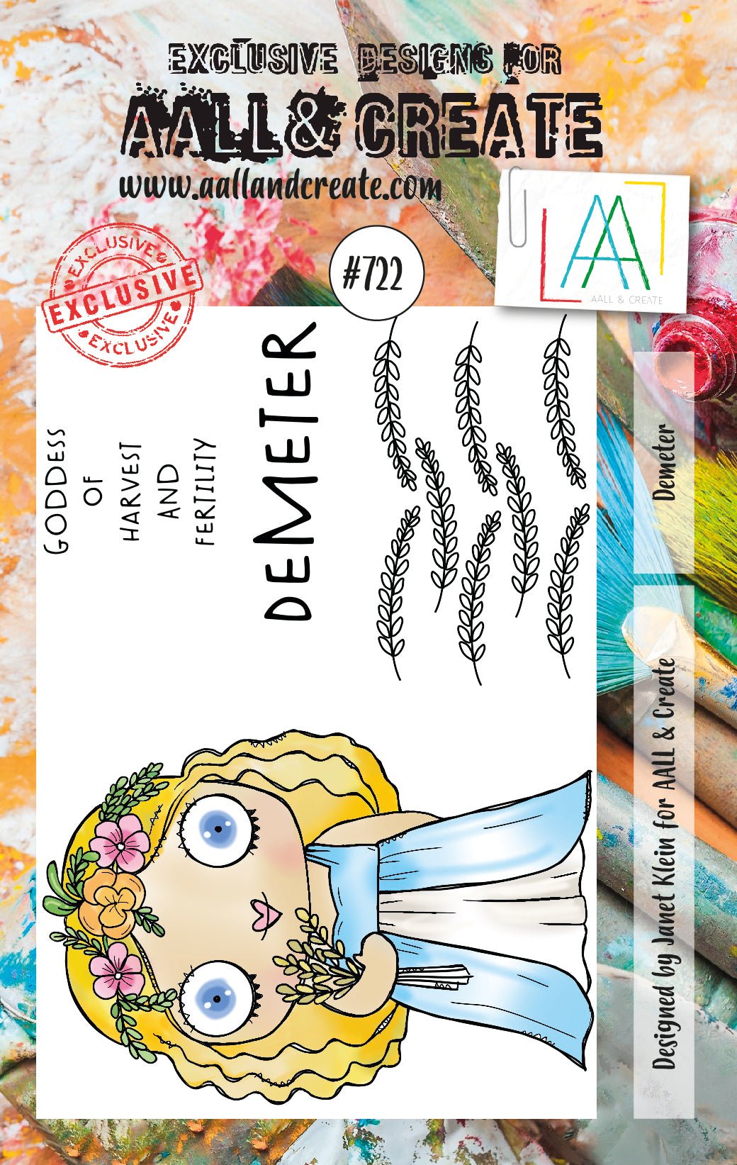 AALL and Create - Demeter - A7 - Designer Janet Klein - Clear Stamp Set - #722 - Messy Papercrafts