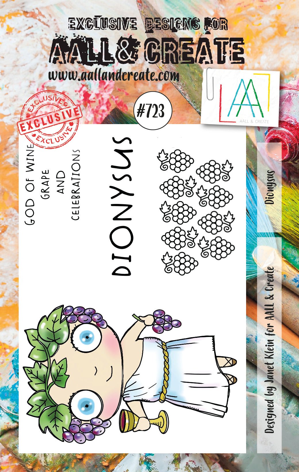 AALL and Create - Dionysus - A7 - Designer Janet Klein - Clear Stamp Set - #723 - Messy Papercrafts