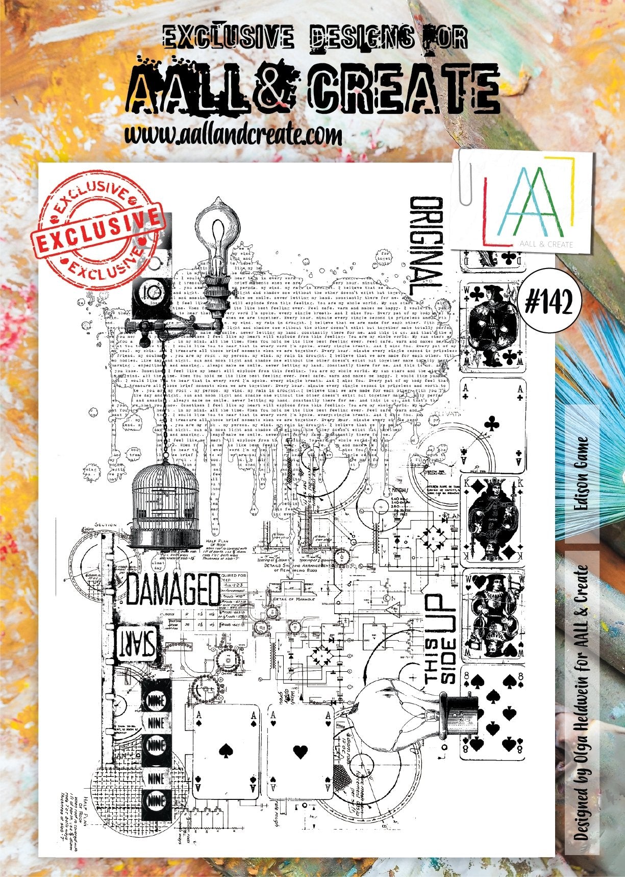 Aall and Create - Edison Game - A4 - Designer Olga Heldwein - Clear Stamp Set - #142 Aall & Create