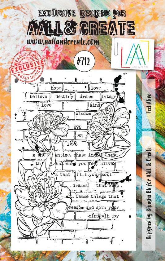 AALL and Create - Feel Alive - A7 - Designer Bipasha BK - Clear Stamp Set - #712 - Messy Papercrafts