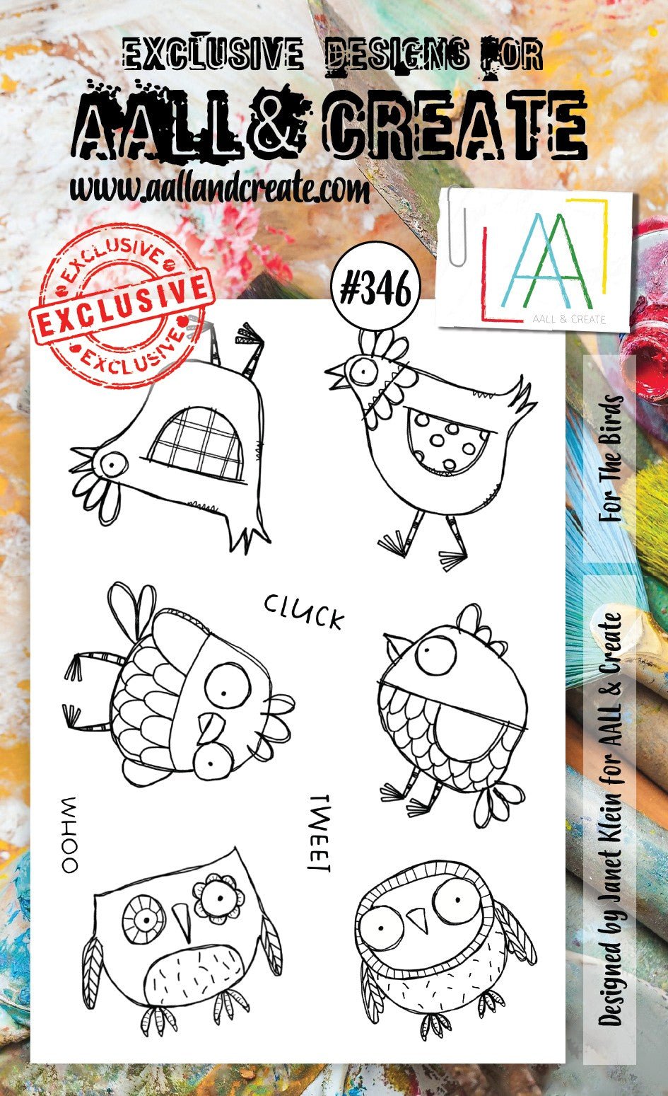 Aall and Create - For The Birds - A6 - Designer Janet Klein - Clear Stamp Set - #346 Aall & Create