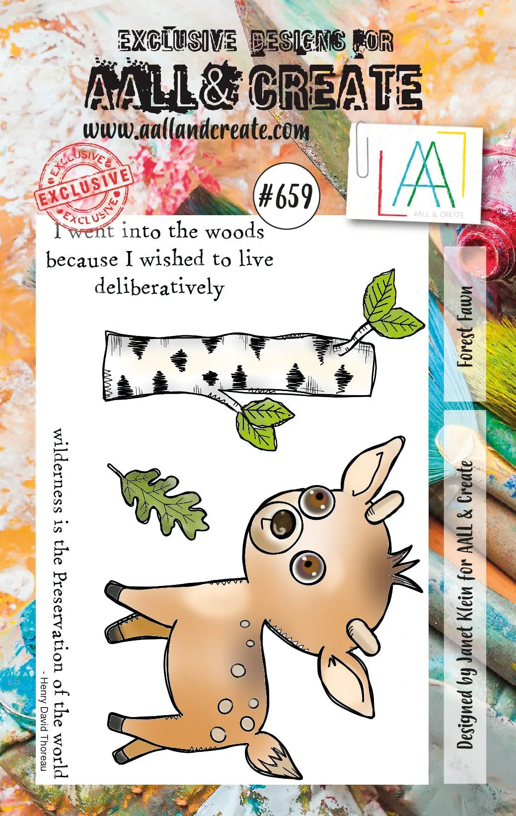 Aall and Create - Forest Fawn - Designer Janet Klein - Clear Stamp Set - A7 - #659 Aall & Create