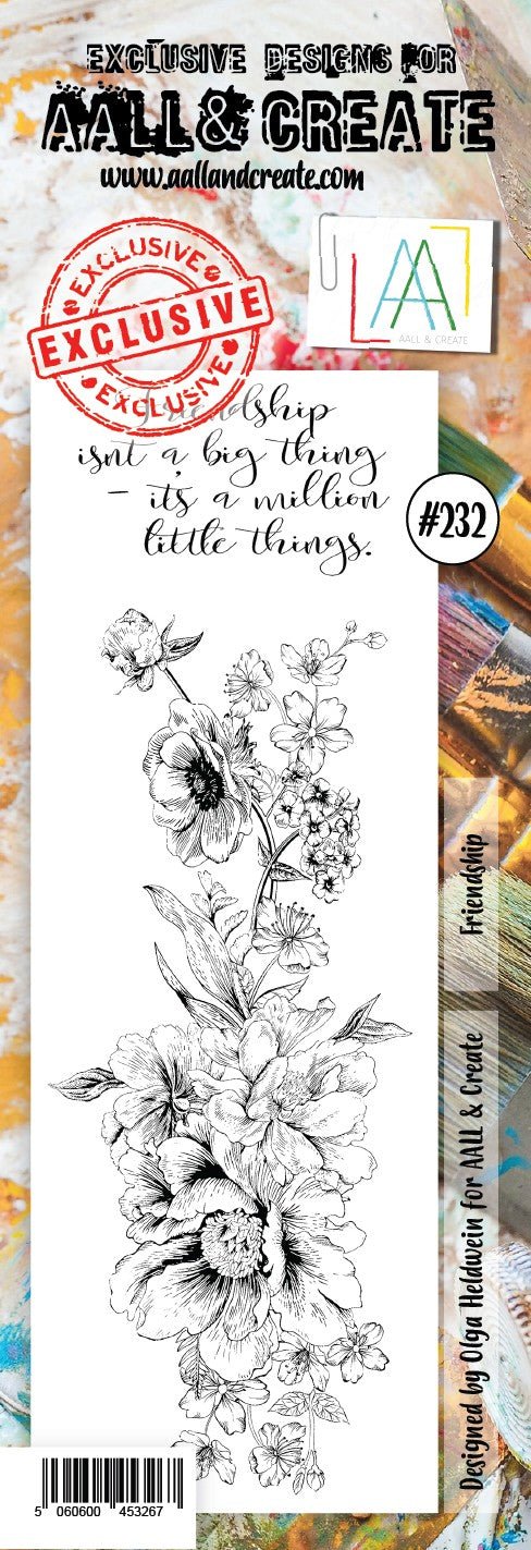 Aall and Create - Friendship - Border Stamp - Designer Olga Heldwein - Clear Stamp Set - #232 Aall & Create