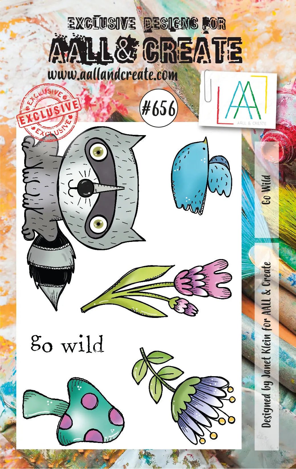 Aall and Create - Go Wild - A7 - Designer Janet Klein - Clear Stamp Set - #656 Aall & Create